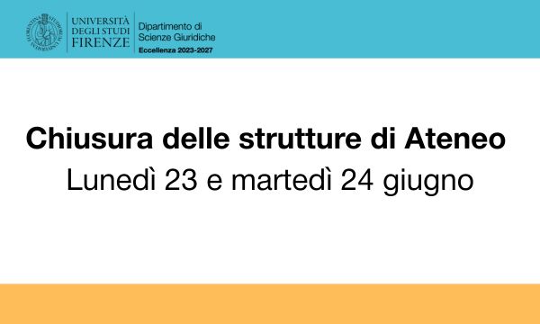 Chiusura delle strutture di Ateneo 